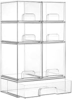 Vtopmart Clear Stackable Storage Drawers Set of 7, Plastic Organizer Bins by Vtopmart
