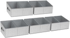 DIMJ Closet Storage Bins, 5 Pack Storage Baskets for Shelves, Foldable Closet Organizer with Handle, Linen Closet Organizers and Storage for Clothes, Toys, Towel, Books (Grey) by DiMJ