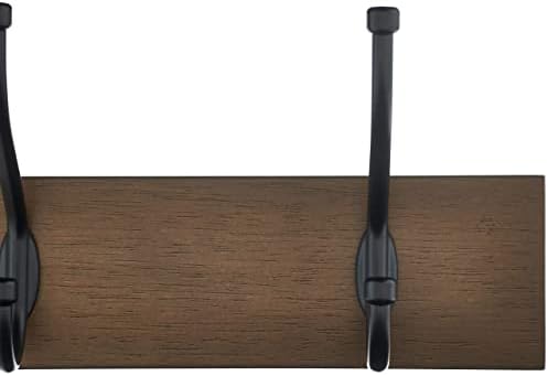 Amazon Basics Rectangular Farmhouse Wall-Mounted Coat Rack for Entryway and Bedroom, Storage Organizer, 5 Hooks, Barnwood - Image 3
