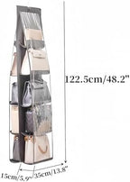 HAN SHENG 10-Pocket Clear Hanging Organizer, Handbag Storage, Grey, 2 Pack - Image 2