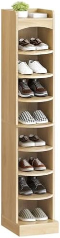 YATINEY 9-Tier Tall Shoe Rack, Wooden Shoe Storage Organizer, Narrow Shoe Cabinet with Removable Shelves for Small Spaces, Holds 9 Pairs of Shoes, for Entrance, Hallway, Natural SS02NL by Yatiney
