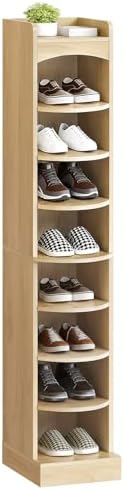 YATINEY 9-Tier Tall Shoe Rack, Wooden Shoe Storage Organizer, Narrow Shoe Cabinet with Removable Shelves for Small Spaces, Holds 9 Pairs of Shoes, for Entrance, Hallway, Natural SS02NL by Yatiney