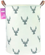 Laundry Hamper Large Canvas Fabric Storage Basket Grey deer by INGHUA