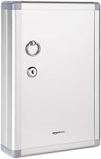 Amazon Basics Cabinet Key lock Box, Silver, 12.5"D x 8.5"W x 2.45"H by AmazonBasics