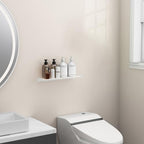 Danpoo 16 inch White Floating Shelf for Wall Organizer & Storage, Display Shelf, Metal Wall Shelf for Bathroom, Living Room, Kitchen, Bedroom - Image 5