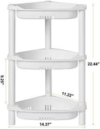 ELYKEN Corner Shower Caddy Standing, 3 Tier Plastic Shower Organizer, White - Image 2