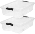 IRIS USA 2-Pack 27 Quart Storage Bins with Lids, Clear by IRISUSA