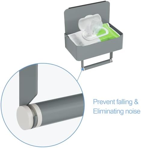 JUYSON Toilet Paper Holder, Toilet Paper Holder with Shelf, Grey - Image 6