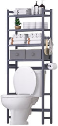 Cozivolife Over The Toilet Storage: 4-Tier Rack with 2 Baskets (Grey) by Cozivolife