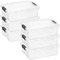 Superio 13.7 Quart Clear Plastic Storage Bin with Lid, Stackable Organizer Box, BPA-Free Storage Container for Home, Garage, School & Office, 6 Pack by Superio