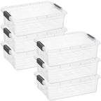 Superio 13.7 Quart Clear Plastic Storage Bin with Lid, Stackable Organizer Box, BPA-Free Storage Container for Home, Garage, School & Office, 6 Pack by Superio