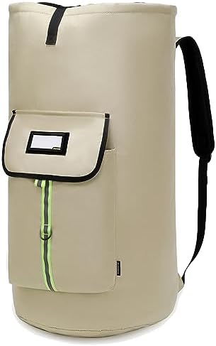 laundry bag backpack,extra-large heavy duty laundry bags,laundry backpack for college students,drawstring closure (Khaki laundry bag) by SUOVOCK