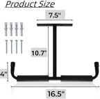Tlence 4 Pack Overhead Garage Storage Hooks, 16.5" Heavy Duty Ceiling Mount Hangers, Double T-Bar Metal Ladder Ceiling Racks, Hanging for Bike, Pipe Lumber, Fishing Rod, Sports Equipment - Image 2