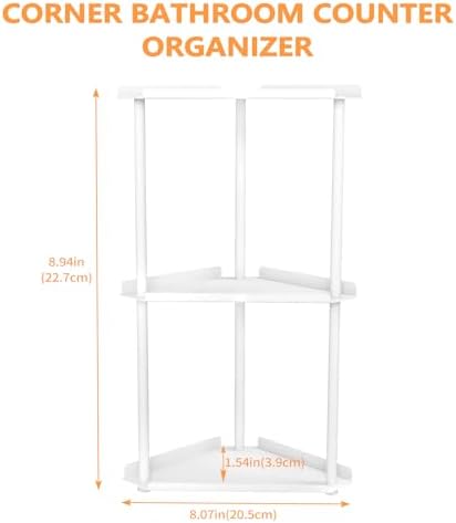 FLE Corner Bathroom Counter Organizer, Bathroom Organizer Countertop White - Image 2