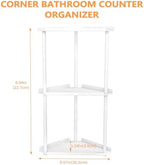 FLE Corner Bathroom Counter Organizer, Bathroom Organizer Countertop White - Image 2