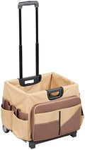 ECR4Kids Universal Rolling Cart with Canvas Organizer Bag, Mobile Storage, Dark Grey/Grey by ECR4Kids