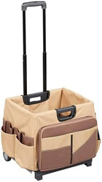 ECR4Kids Universal Rolling Cart with Canvas Organizer Bag, Mobile Storage, Dark Grey/Grey by ECR4Kids