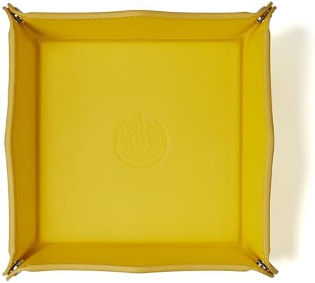 Jewelry Tray, PU Leather Valet Tray - Catchall for Keys, Wallet, Coins - Yellow by OARIE