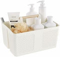 Shower Caddy Portable and Cleaning Caddy Organizer for Bathroom, Kitchen,Toiletries Storage, Caddy organizer with handle, Rust-Resistant, Durable Material(Milky White, 9.36"L×7.73"W×7.24"H) by Xuhdukc