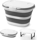 Collapsible Bucket, Upgraded 16L (4.2 Gallon) Collapsible Mop Bucket with Multi-Functional Lid, Foldable Portable Bucket Camping Beach Sand Pool Boat Fishing-Water Pot Pail-Space Saving Square by GiftsforChildAdultandPet