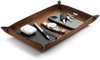 Main Street Forge Leather Valet Tray for Men – Rustic EDC Organizer for Keys, Phone & Wallet – Made in USA - Rustic Montana by MainStreetForge