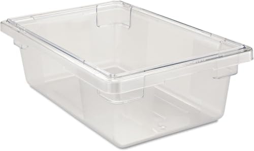 Rubbermaid Commercial Products Polycarbonate Food Storage Box/Tote, 3.5 Gallon, Clear, for Restaurant/Kitchen/Cafeteria (Pack of 6) by RubbermaidCommercialProducts