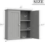 Shintenchi Bathroom Wall Medicine Cabinet, Over The Toilet Storage, Gray - Image 3