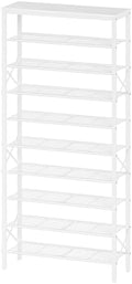 YATINEY 10 Tier Shoe Rack, Large Capacity Shoe Storage Organizer Holds 40 Pairs, Sturdy and Stable, for Entryway, Hallway, Closet, Dorm Room, White SS10WW by Yatiney
