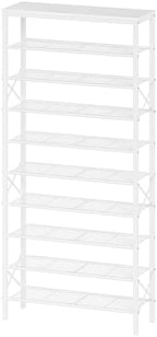 YATINEY 10 Tier Shoe Rack, Large Capacity Shoe Storage Organizer Holds 40 Pairs, Sturdy and Stable, for Entryway, Hallway, Closet, Dorm Room, White SS10WW by Yatiney