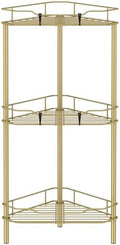 HuggieGems Metal Floor Standing Corner Shower Caddy, Gold, 3 Tier by HuggieGems