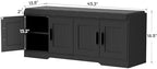 Homleke Shoe Storage Bench, 4 Doors & Thickened Padded Seat Cushion - Image 2