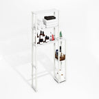 Furinno Turn-N-Tube Over The Toilet Storage, 5-Shelf Over The Toilet Organizer, Freestanding Space Saver Bathroom Shelf, for Bathroom Organizers and Storage, Plain White - Image 6