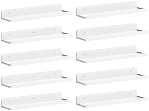 Lifewit Acrylic Floating Shelves for Wall 14" White, 10 Pack by Lifewit