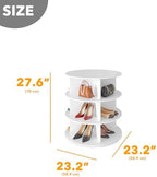 SpaceAid 3 Tier Rotating Shoe Rack Tower, Spinning Shoe Display Lazy Susan, Revolving 360 Shoe Rack Storage Round Carousel, Vertical Handbag Rotate Shoes Closet Organization (3-Tier White) - Image 2