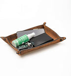 Main Street Forge Leather Valet Tray for Men – Rustic EDC Organizer for Keys, Phone & Wallet – Made in USA - Rustic Montana by MainStreetForge