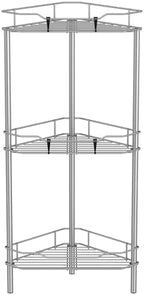 HuggieGems Metal Floor Standing Corner Shower Caddy, Gray, 3 Tier by HuggieGems