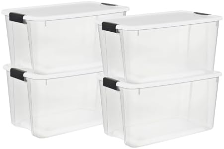 Sterilite 70 Qt Ultra™ Latch Box, Durable Clear Storage Bin w/ Lid, 6 Pack by Sterilite