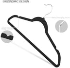 Black Velvet Hangers 20 Pack, Slim Space Saving Suit Hangers for Closet Organizer, Rotating Silver Hook, Non Slip Clothes Felt Hanger Heavy Duty for Coat,Shirt, Pants, Camisole, Dress - Image 5