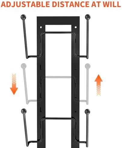 Cisily 8 Layers of Adjustable Pot Lid Organizer Rack for Cabinet Door/Wall，2Pack Lid Organizer Pots and Pans Holder for Kitchen Storage with No Drilling Adhesive 5.7 W“(Black) - Image 5