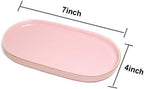 Ceramic Jewelry Dish, Perfume Vanity Tray, 7x4 Decorative Catch All Bowl for Trinket Key Ring, Small Bathroom Counter Tray, Soap Tray for Kitchen Sink (Pink) - Image 5