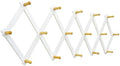 SKOLOO Accordion Wall Hanger with 16 Hooks, Modern Expandable Coat Rack Hat Rack for Wall, Solid Wooden, Natural on White by SKOLOO