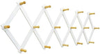 SKOLOO Accordion Wall Hanger with 16 Hooks, Modern Expandable Coat Rack Hat Rack for Wall, Solid Wooden, Natural on White by SKOLOO