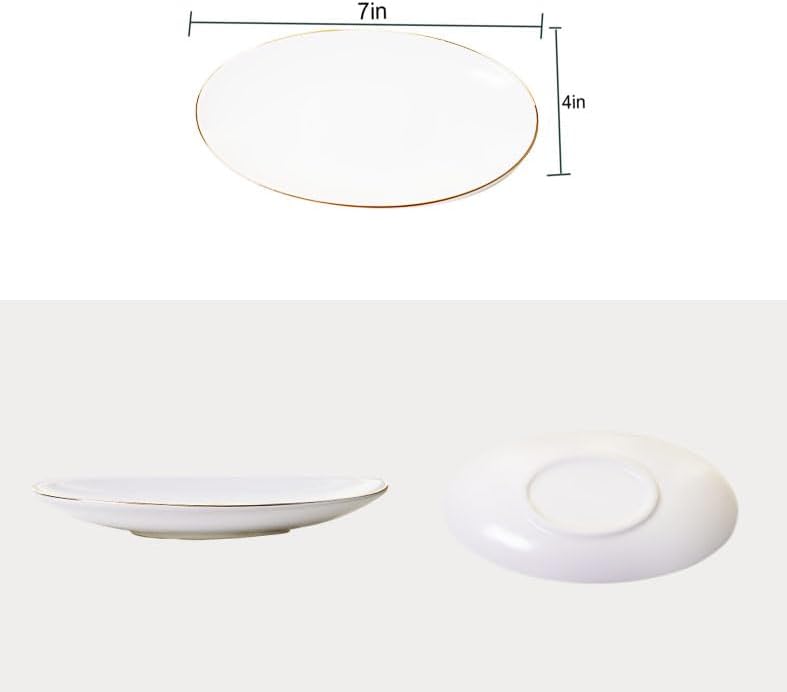 HANKOR Ceramic Key Bowl for Entryway Table, 7 x 4 Key Dish Tray Catch All Bowl, Small Decorative Bowl for Key Jewelry Ring, White - Image 2