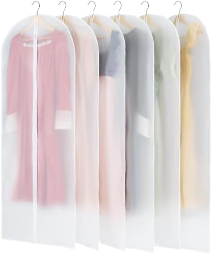 Carbrea 6 Pack Translucent Garment Bags for Hanging Clohes - 24" x 57" by Carbrea