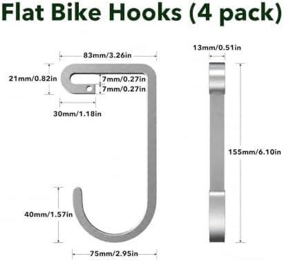 Thickened Bike Hooks for Garage Ceiling Rack, S Hooks Hanging Bike, Silver - Image 7