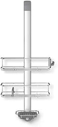 simplehuman Over Door Shower Caddy, No-Drill Auto-Tightening Hanger for Glass Shower Doors, Quick-Adjust Shelves, Quick-Dry Soap Dish, Bathroom Organizer, Rust-Proof Stainless Steel by Unknown