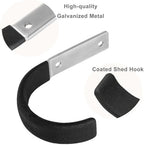 Garage Storage Ladder Hanger 2 Pcs, Upgraded Hose Hanging Hooks, Yard Tool Hangers for Garage Wall, Shovel and Rake Holders, Heavy Duty Utility J-Hooks for Hanging Tools, Ladders, Bicycles - Image 4