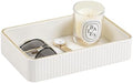 Desk Organizer Tray, PU Leather Nightstand Organizer, Ivory Medium by MEIBOOCH