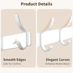 GWAAZXGZ White Coat Rack Wall Mounts - 15 Inch Metal 6-Hook Rack(1 Pack) - Image 5