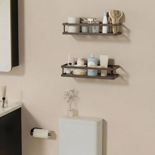 PUSDON 5-in-1 Shower Caddy & Kitchen Organizer Set, Wall Mount Wide Spice Rack with Paper Towel Holder, Utensil Holder, Soap Dish, Rustproof Mesh Baskets Hold 50LBS - Vintage Bronze, Guardrail - Image 7